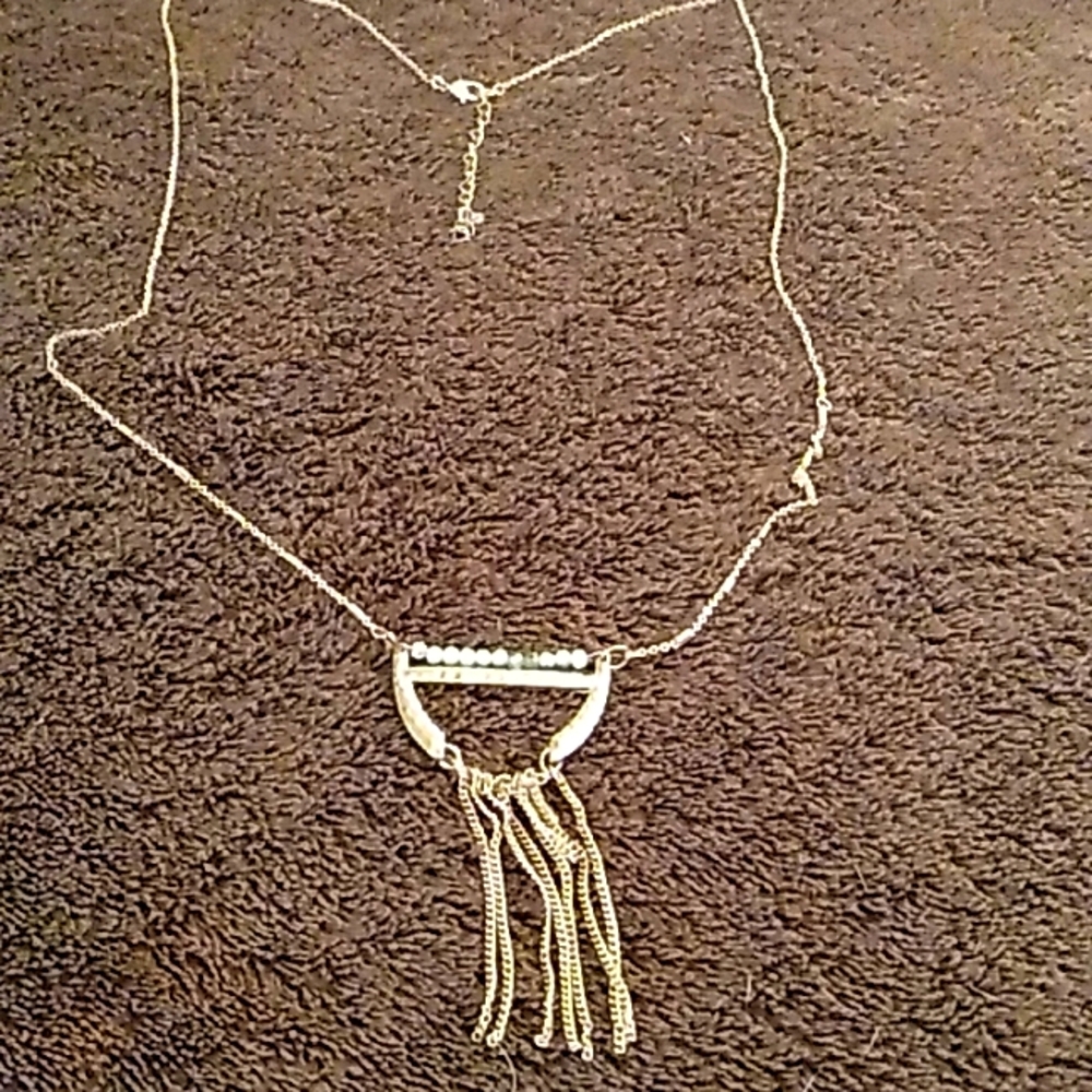 Bib style golden necklace